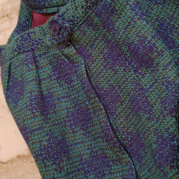 VTG Tailored Woven Wool Skirt XS-S Violet-Blue, Turquoise, Khaki-Green - Picture 9 of 15